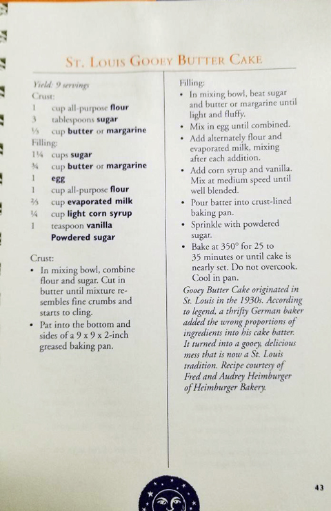 St. Louis Gooey Butter Cake Recipe from St. Louis Days/St. Louis Nights.